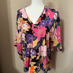 Floral V-Neck Women's Top